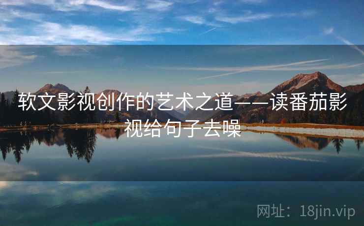 软文影视创作的艺术之道——读番茄影视给句子去噪